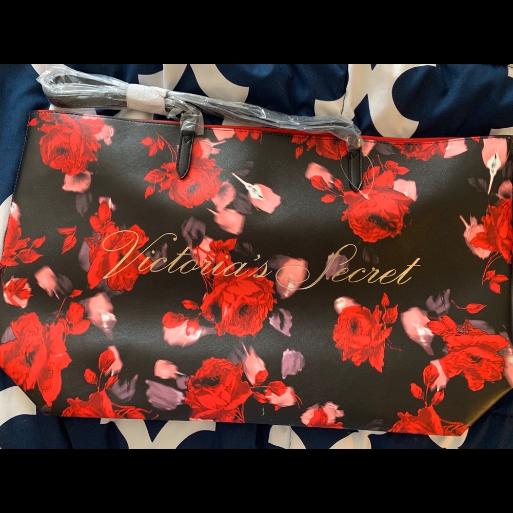 Victoria’s Secret tote - rose print pattern